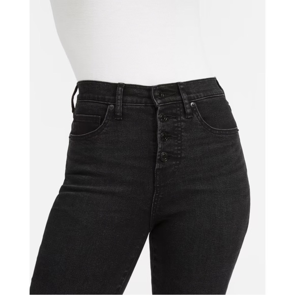 Everlane Denim - Everlane The Authentic Stretch High Rise Skinny Jean 28 Black Button Fly